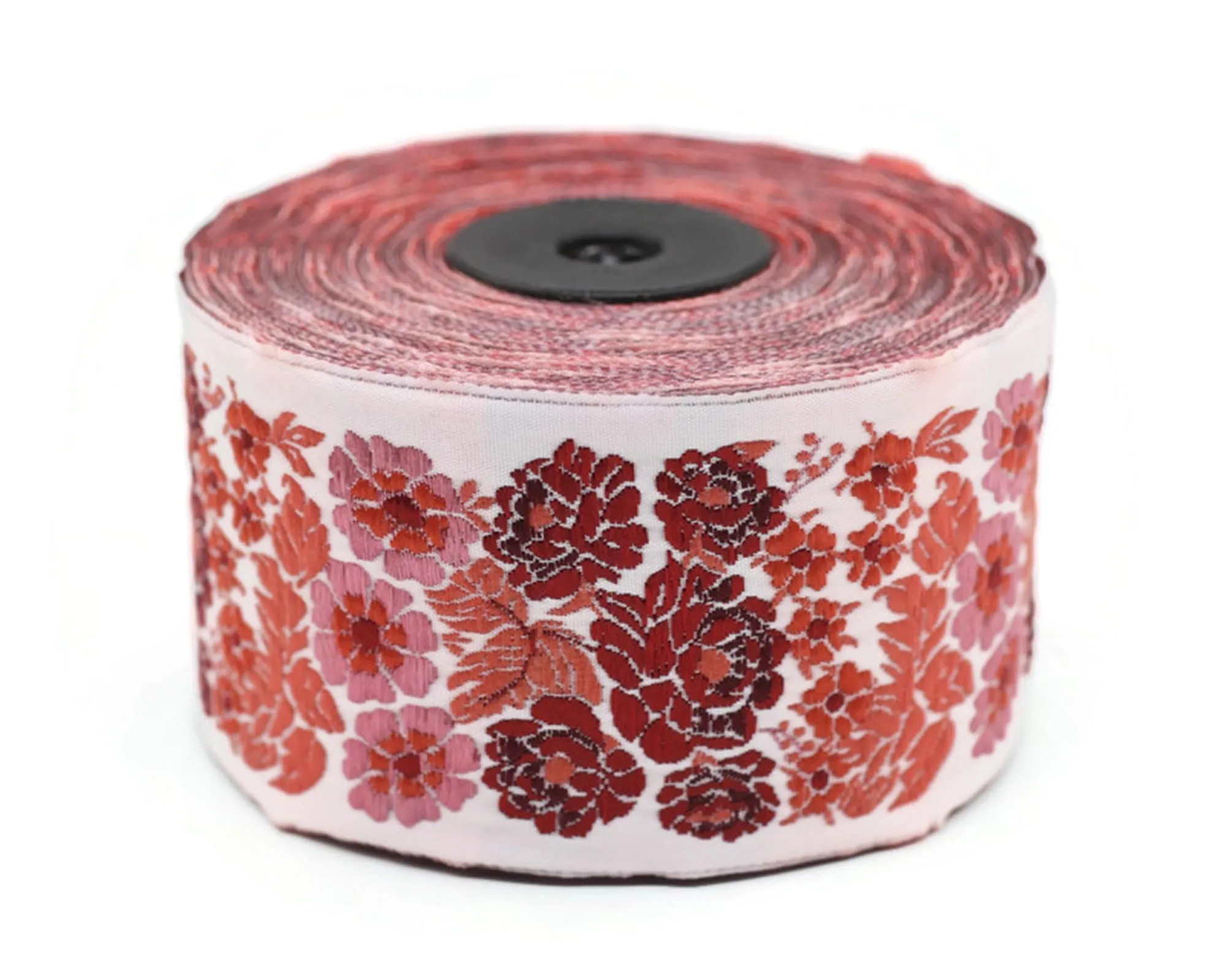 10 Yards 1 Spool Bridal Bouquet Jacquard Ribbon Sewing Trim, Jacquard webbing ribbon, Woven Border, Jacquard Trim Costume Sewing 50097