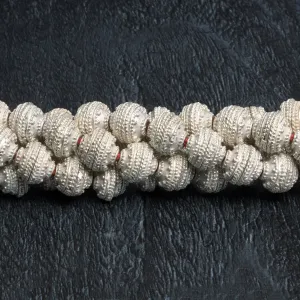 10mm Sterling Silver plated Copper Rounded Ball Beadcaps 8 inch 44 beads