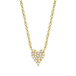 14K YELLOW GOLD 0.05CT DIAMOND HEART NECKLACE