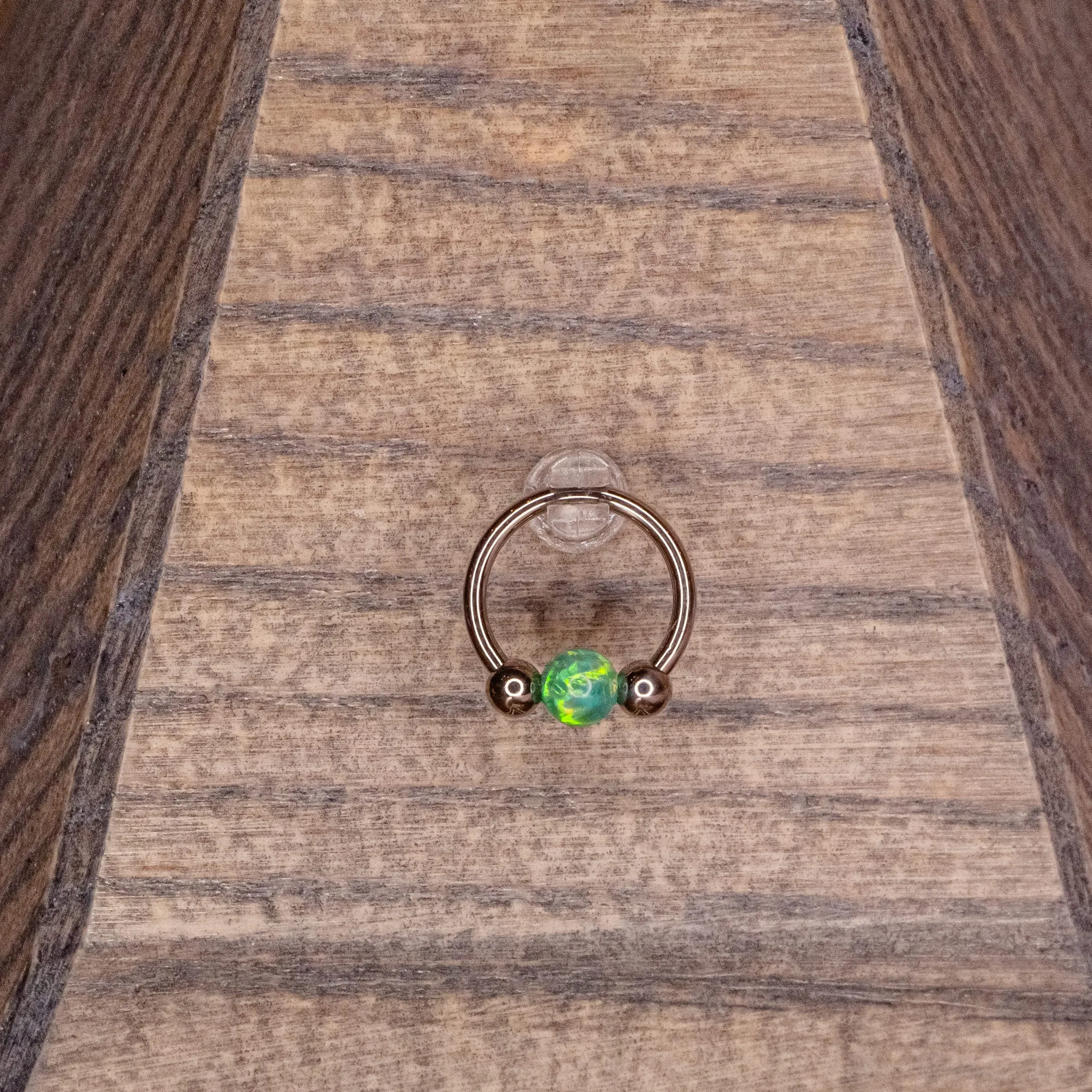 4mm Captive Bead- Lime Green Opal