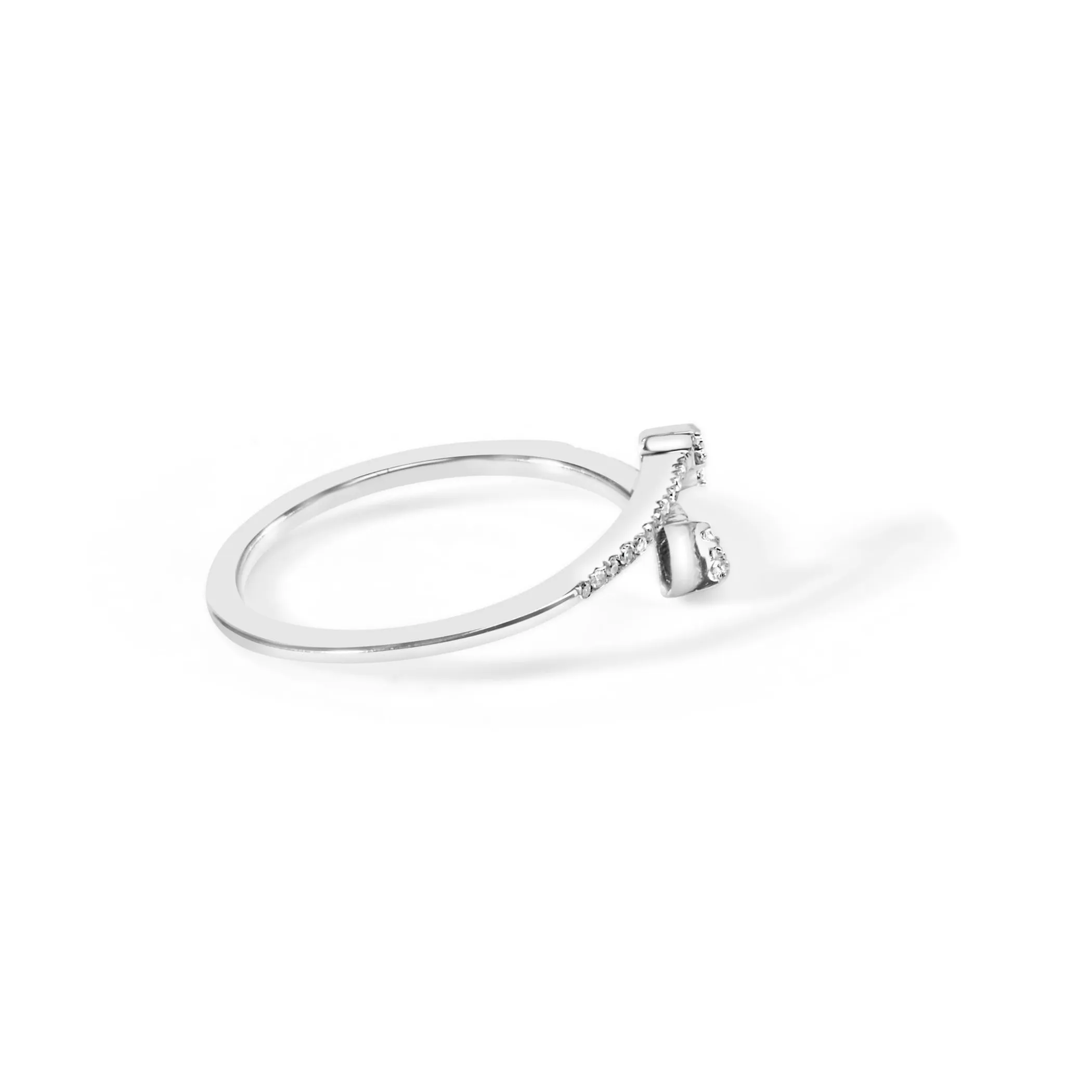 .925 Sterling Silver 1/5 Cttw Diamond Double Arrowhead Open Ring (I-J Color, I2-I3 Clarity) - Ring Size 7