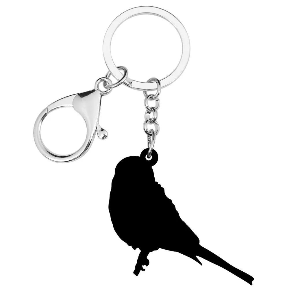 Acrylic Marbled Wood Quail Bird Animal Printing Big Keychains Jewelry