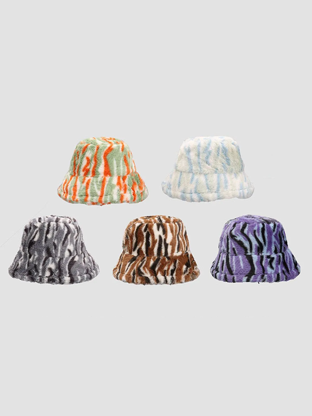 AlanBalen® - Contrast Striped Plush Vintage Bucket Hat