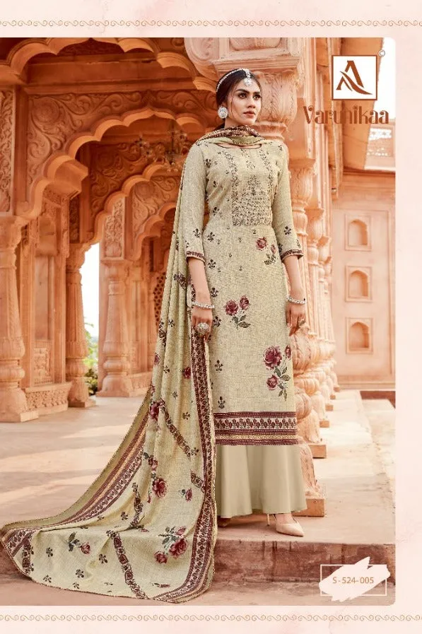 Alok Suit Launched Varunikaa Pashmina Printed Embroidery Work Fancy Designer Salwar Kameez