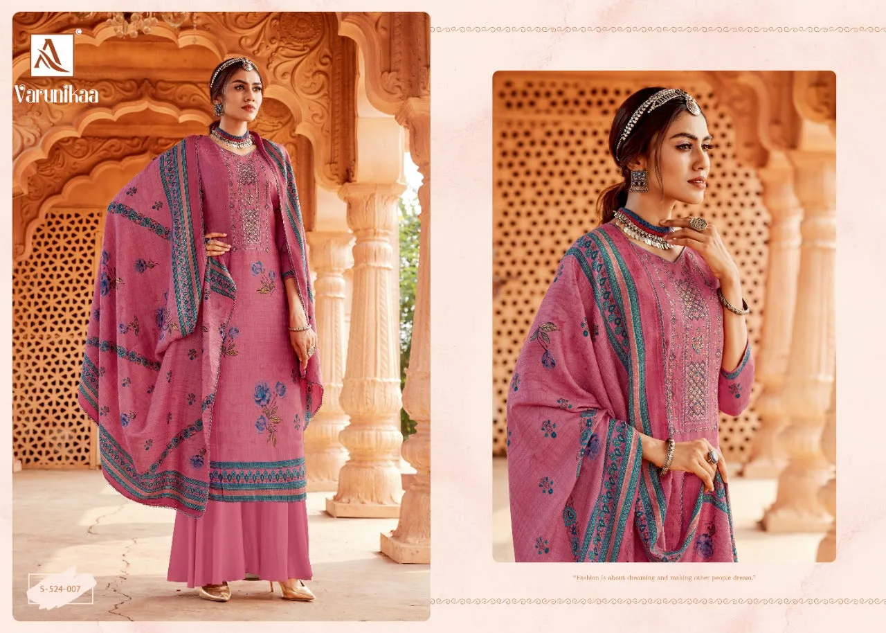 Alok Suit Launched Varunikaa Pashmina Printed Embroidery Work Fancy Designer Salwar Kameez