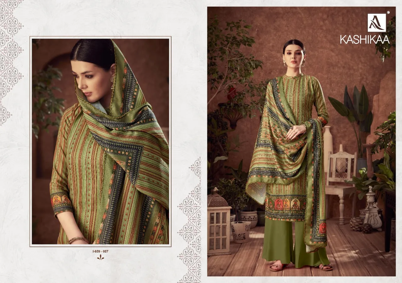 Alok Suit Presents Kashikaa Wool Pashmina Fancy Designer Salwar Kameez