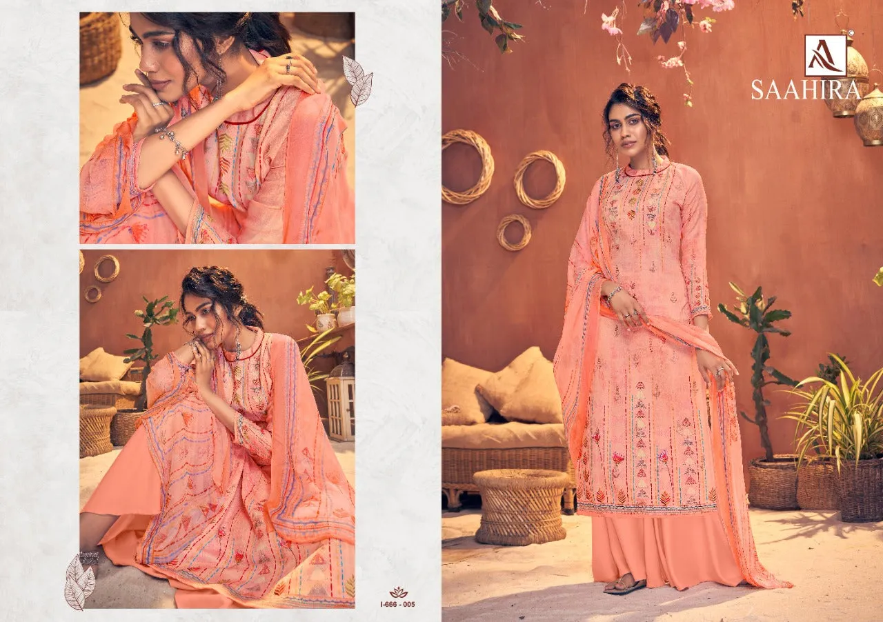Alok Suits Launched Saahira Pure Pashmina Printed Casual Wear Salwar Suits