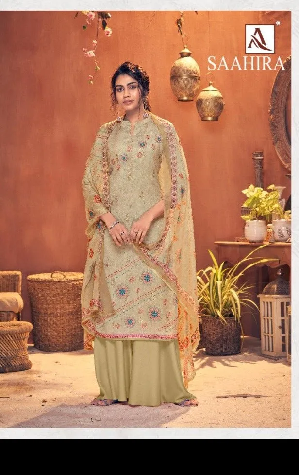 Alok Suits Launched Saahira Pure Pashmina Printed Casual Wear Salwar Suits