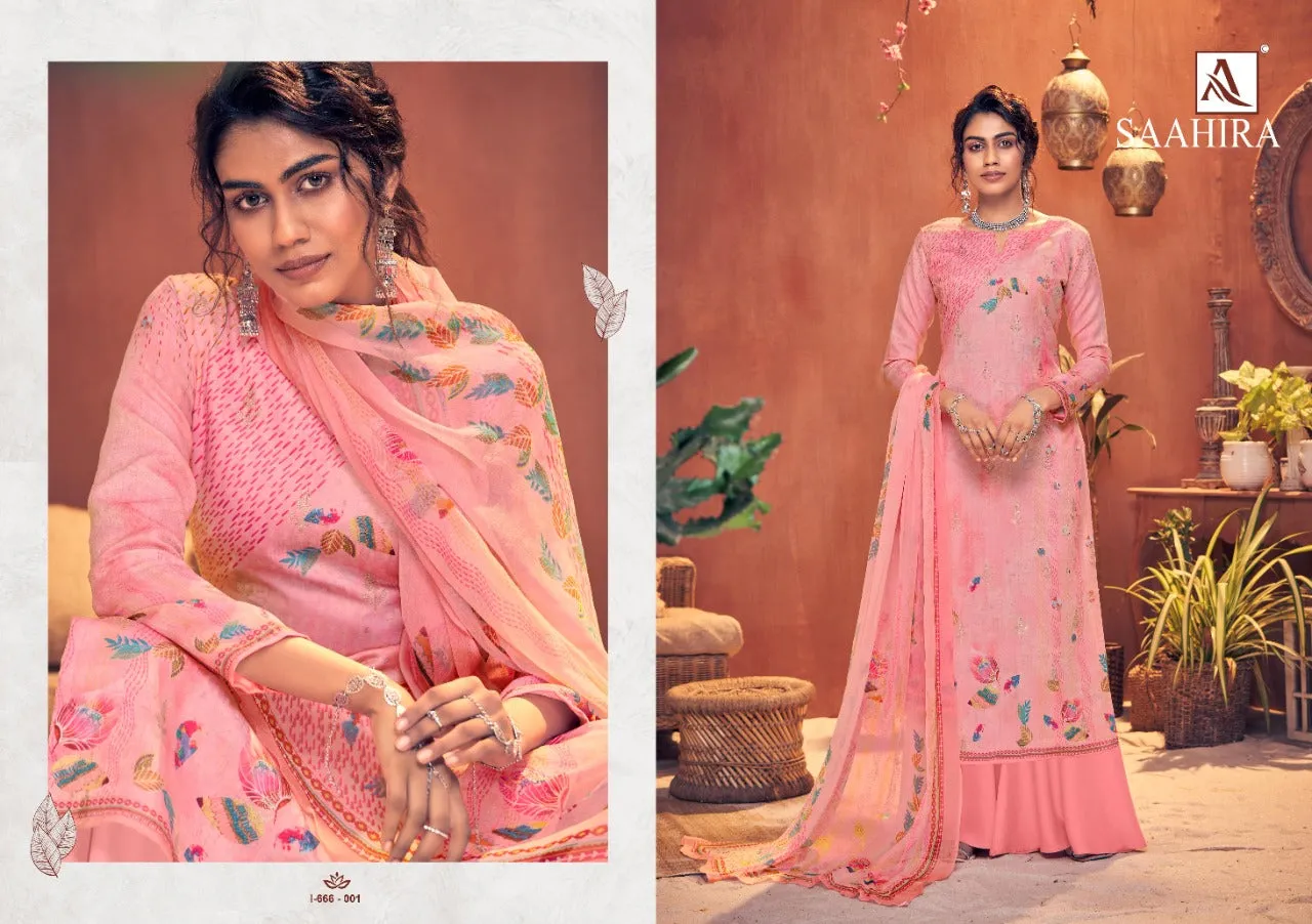 Alok Suits Launched Saahira Pure Pashmina Printed Casual Wear Salwar Suits