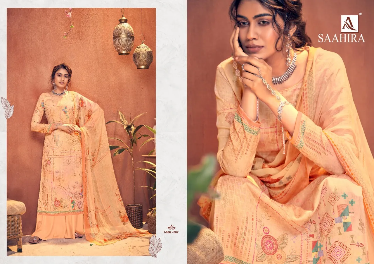 Alok Suits Launched Saahira Pure Pashmina Printed Casual Wear Salwar Suits