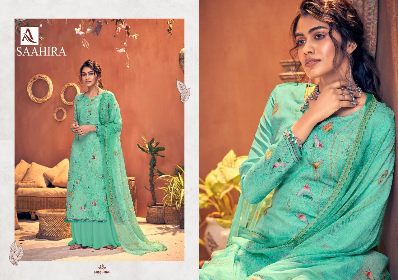 Alok Suits Launched Saahira Pure Pashmina Printed Casual Wear Salwar Suits
