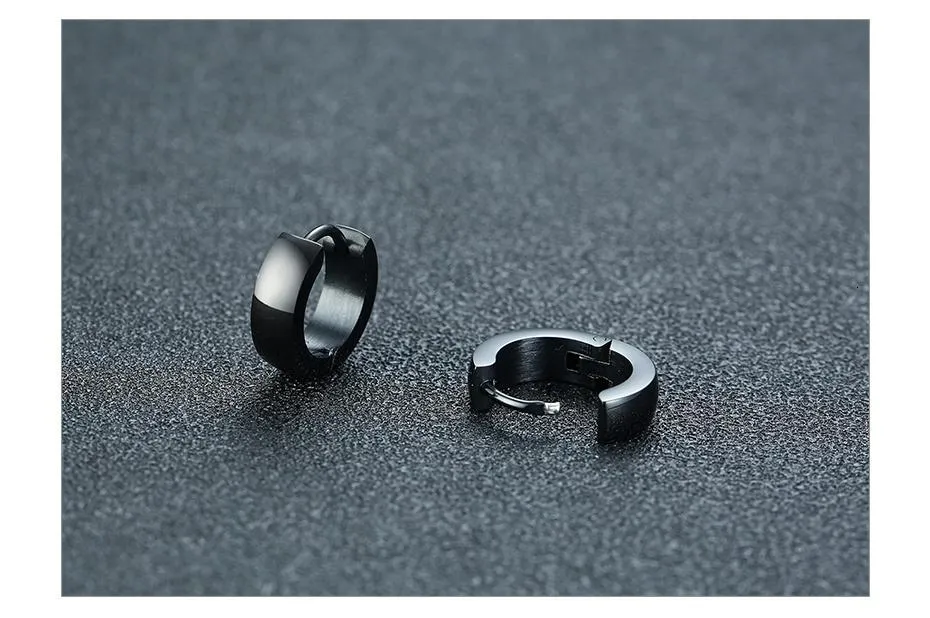 Assorted Colors Small Stainless Steel Casual Plain Unisex Hoop Earrings