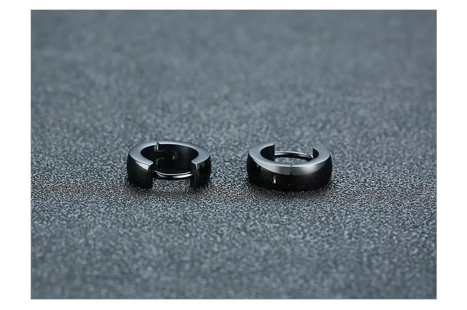 Assorted Colors Small Stainless Steel Casual Plain Unisex Hoop Earrings