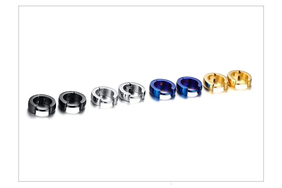 Assorted Colors Small Stainless Steel Casual Plain Unisex Hoop Earrings