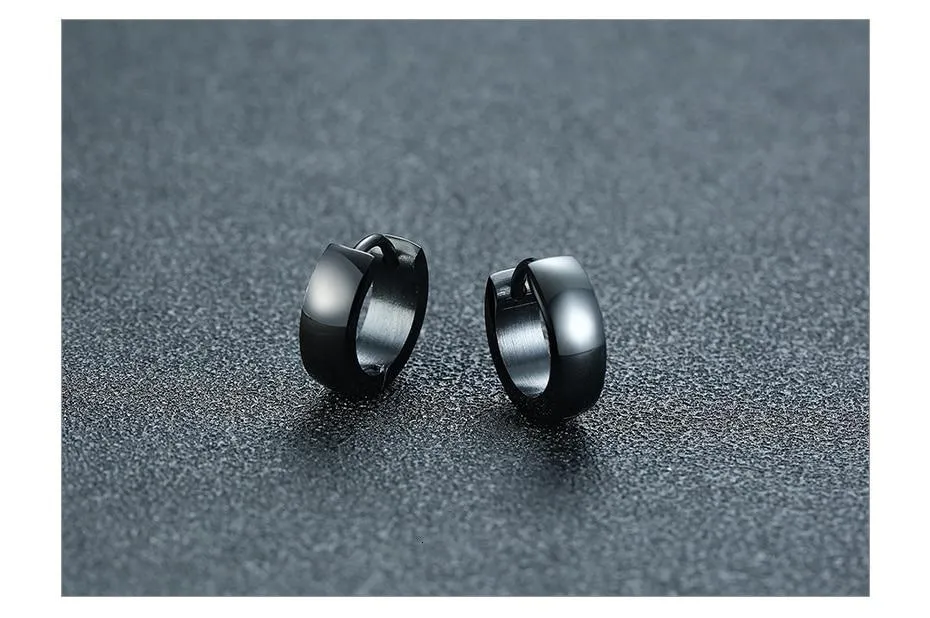Assorted Colors Small Stainless Steel Casual Plain Unisex Hoop Earrings