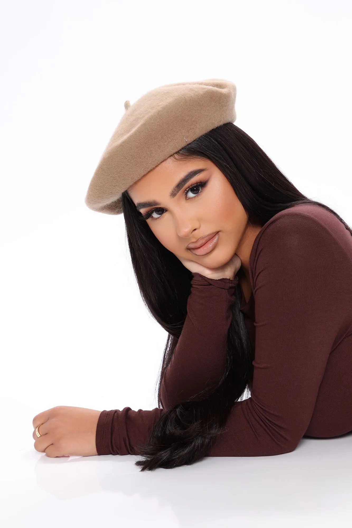 Beauty And The Babe Beret - Camel