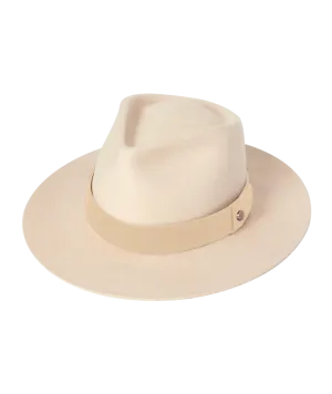 Cara Wide Brim Fedora in Nude