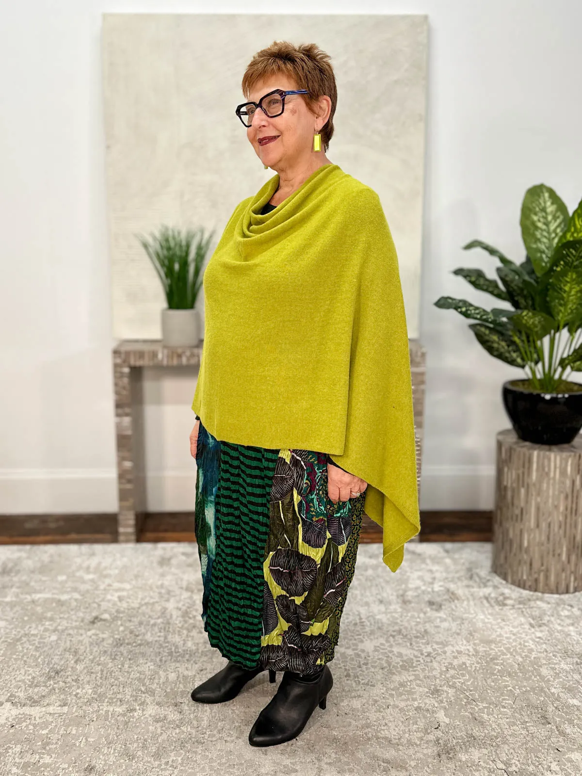 Cashmere Poncho Topper, Peridot