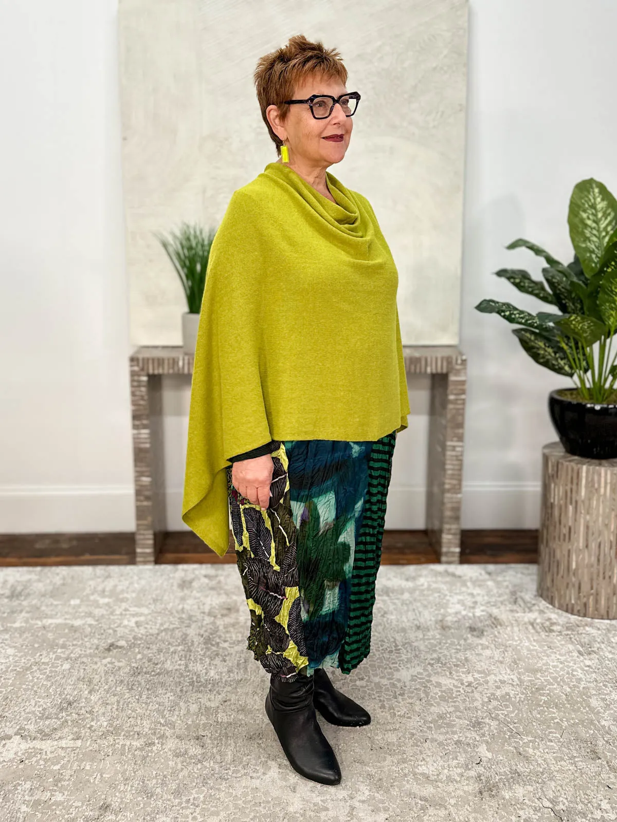 Cashmere Poncho Topper, Peridot