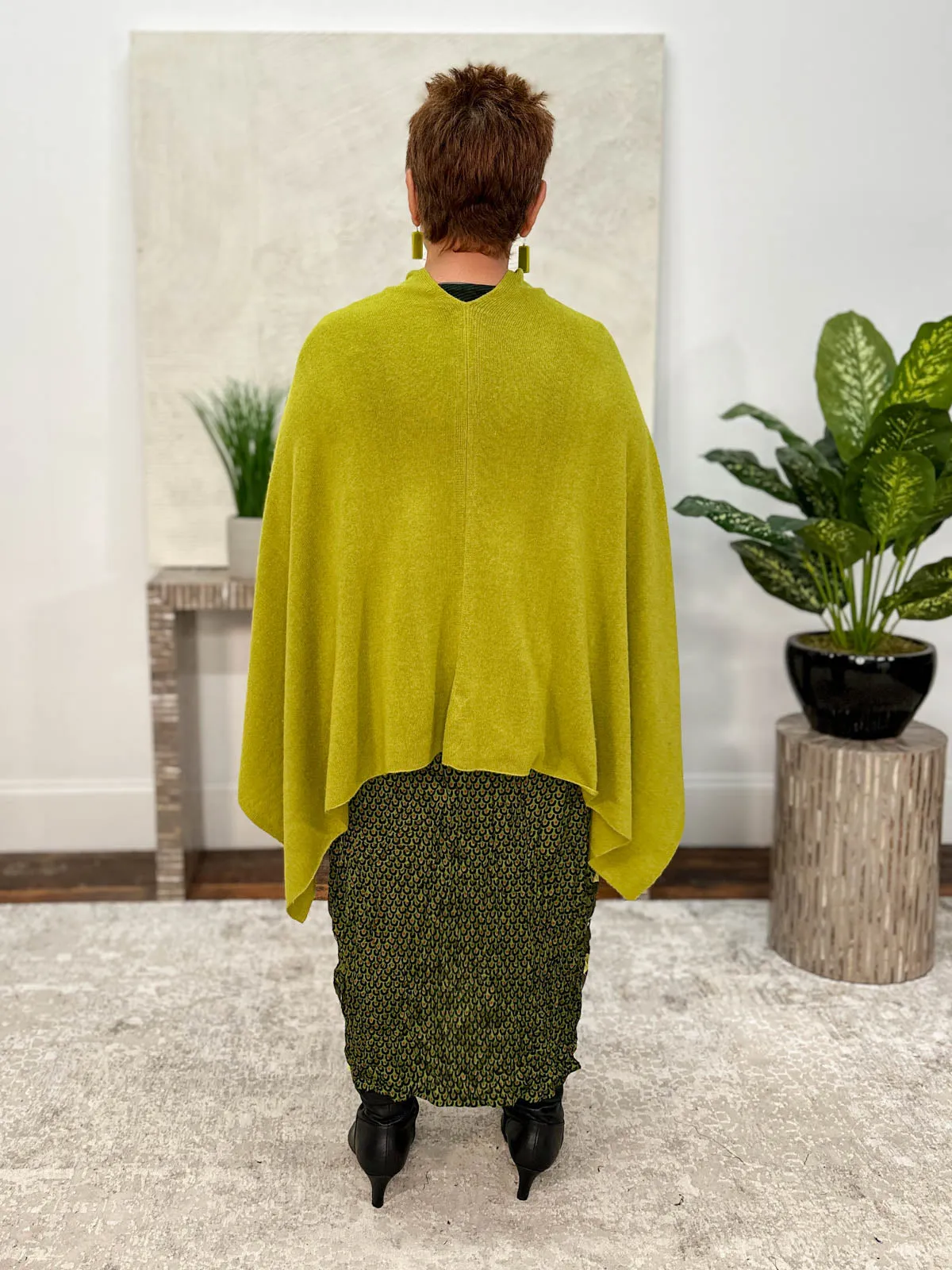 Cashmere Poncho Topper, Peridot