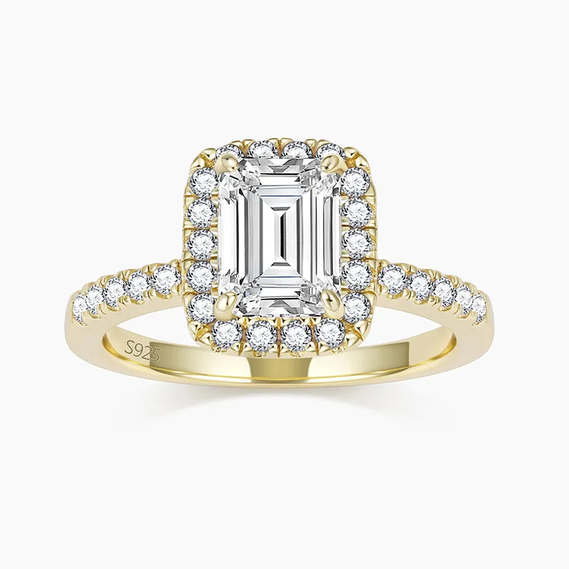 Classic Emerald Cubic Zirconia Engagement Rings