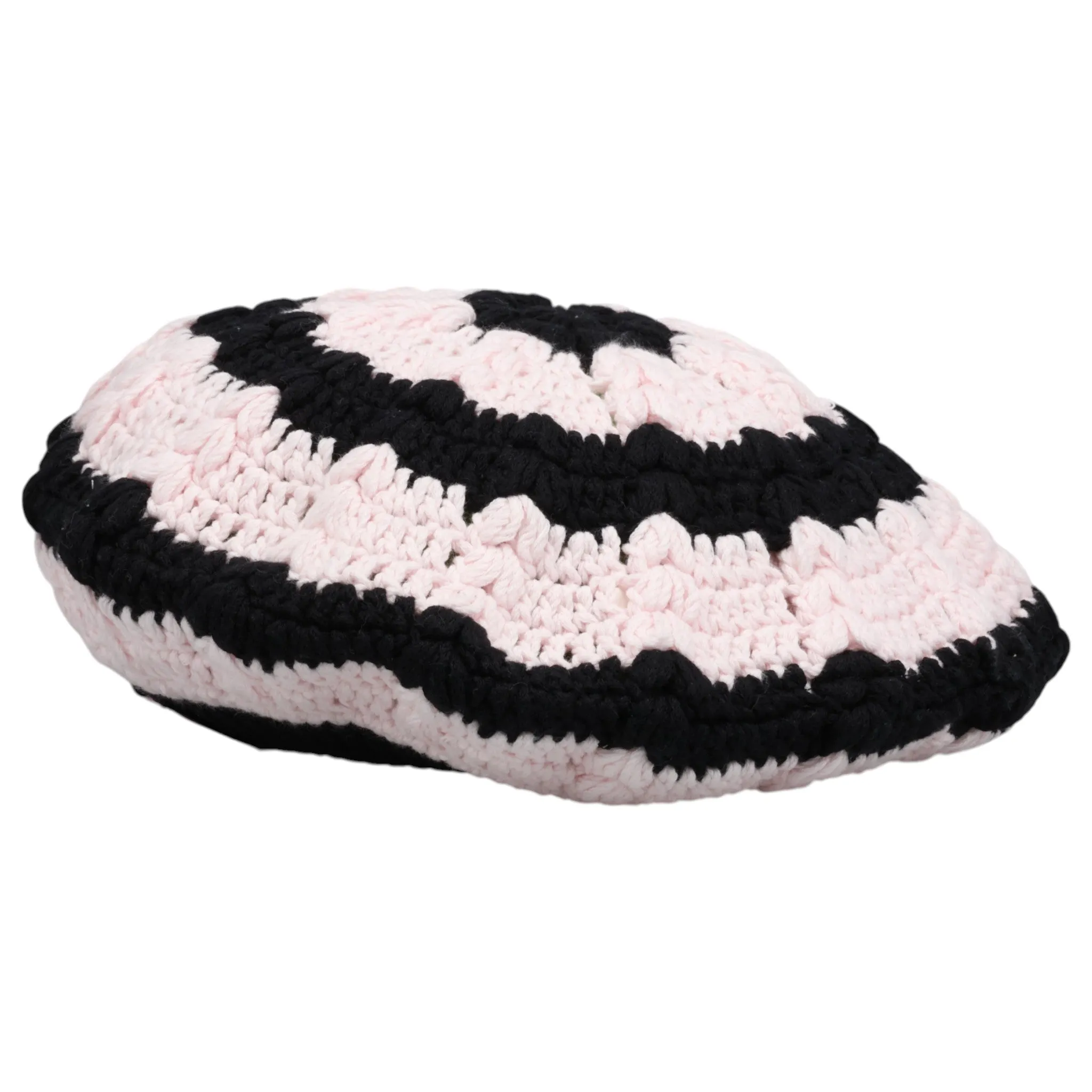 COTTON CROCHET BERET / PRIMROSEPINK