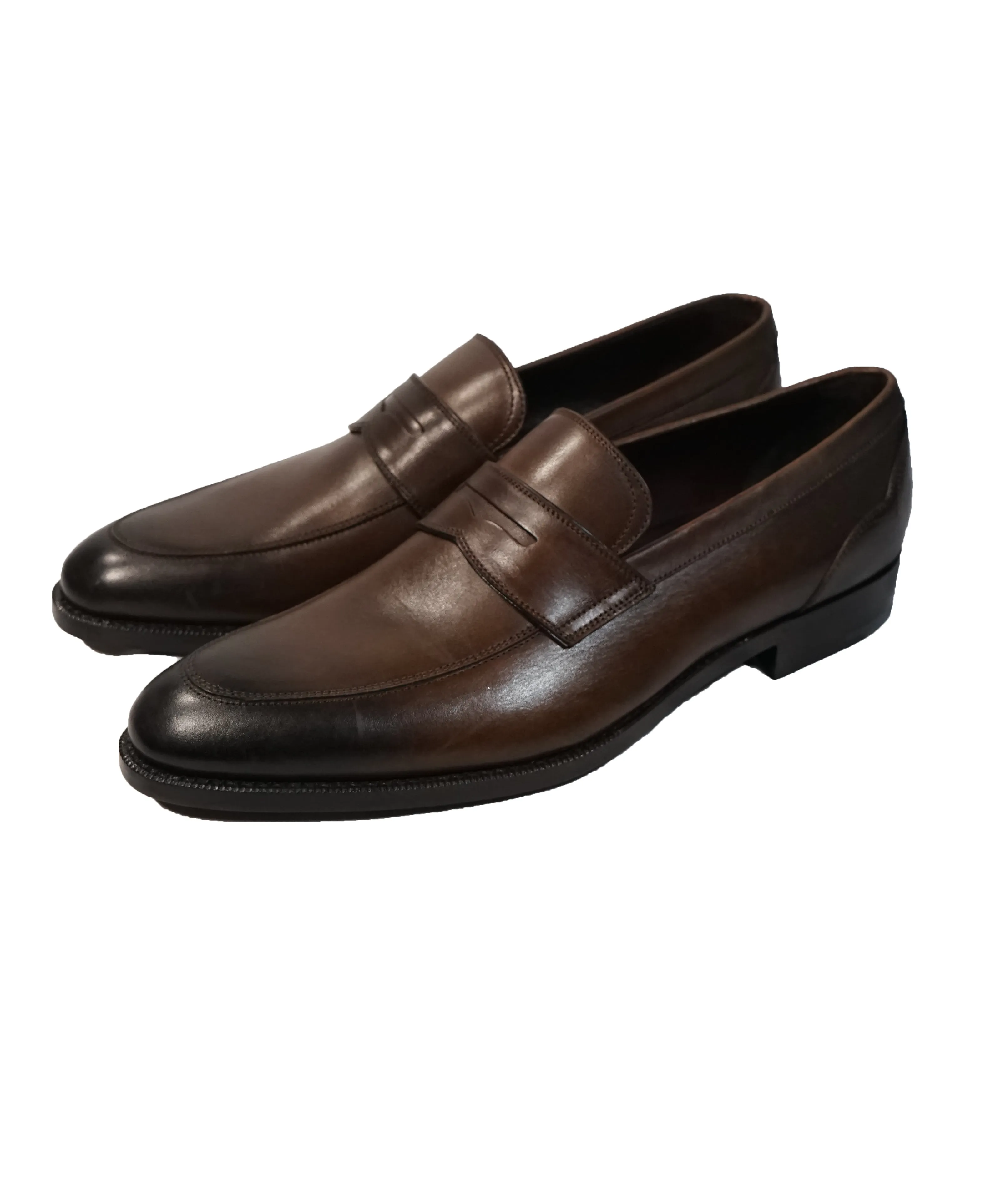 ERMENEGILDO ZEGNA - Garonne Round Toe Penny Loafers - 10.5
