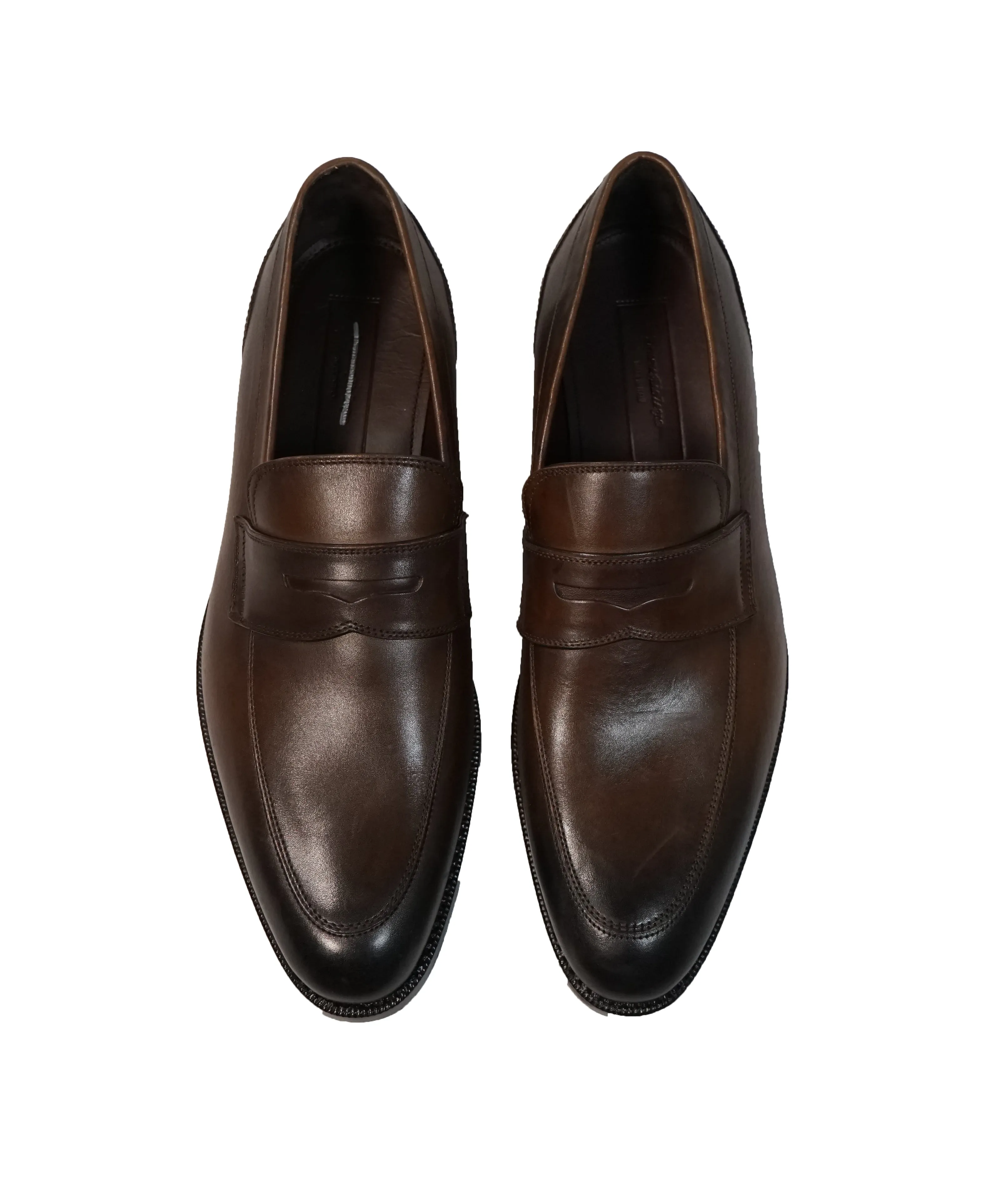 ERMENEGILDO ZEGNA - Garonne Round Toe Penny Loafers - 10.5