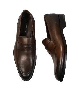 ERMENEGILDO ZEGNA - Garonne Round Toe Penny Loafers - 10.5