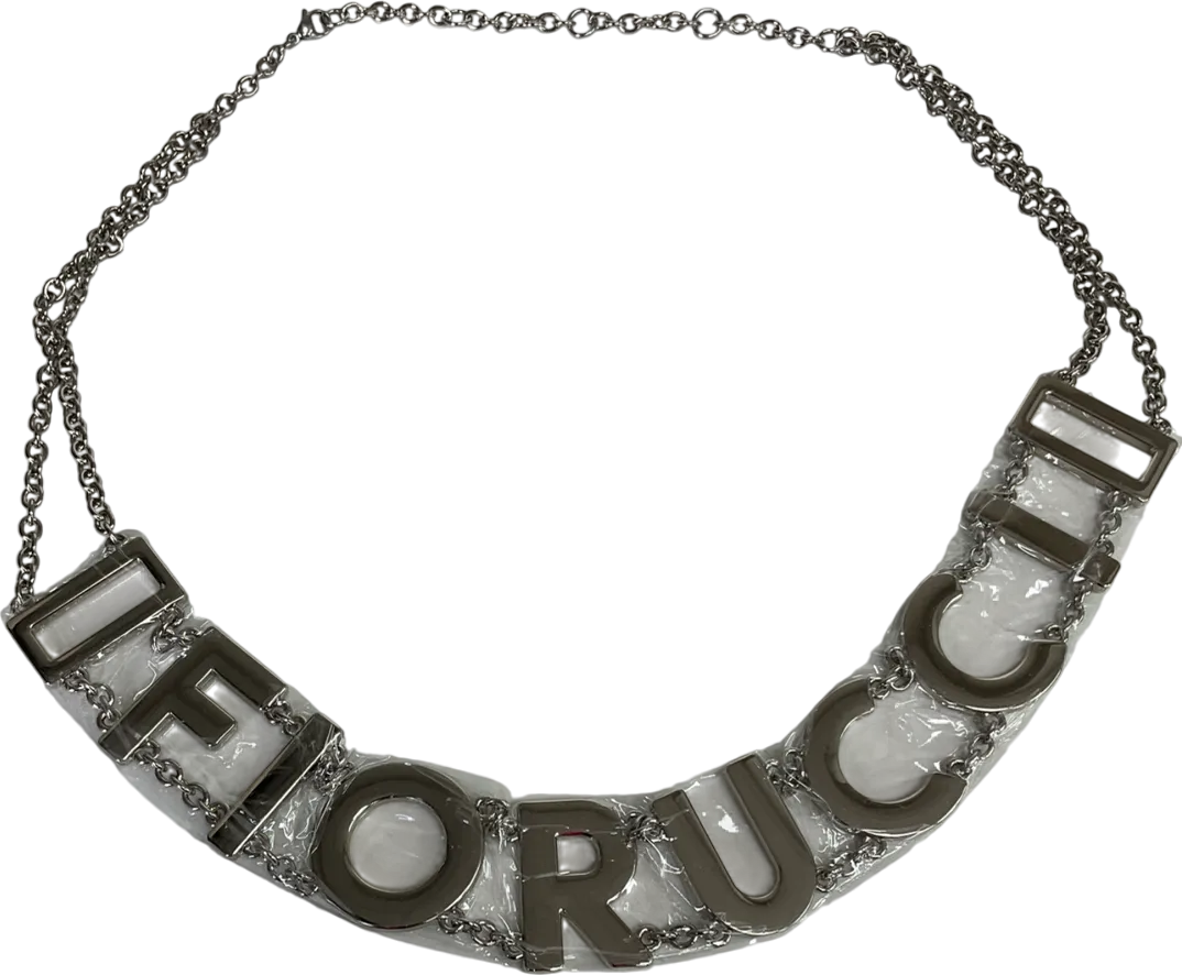 FIORUCCI Metallic Logo Chain Belt In Silver One Size