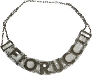 FIORUCCI Metallic Logo Chain Belt In Silver One Size