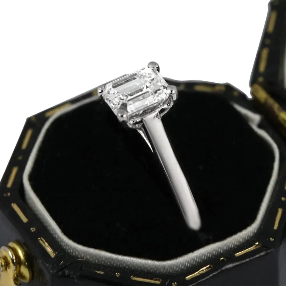 GCS Certificated 1.00ct Emerald Cut Diamond Ring