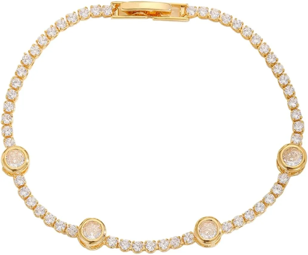 Gold Bracelets for Women,14k Gold Bracelets for Women with Cubic Zirconia, Tennis BraceletsGold Bracelets Gift