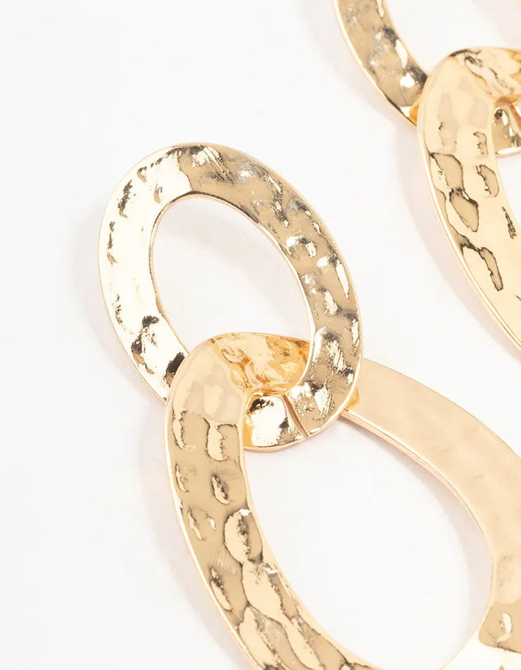 Gold Plated Molten Drop Earrings
