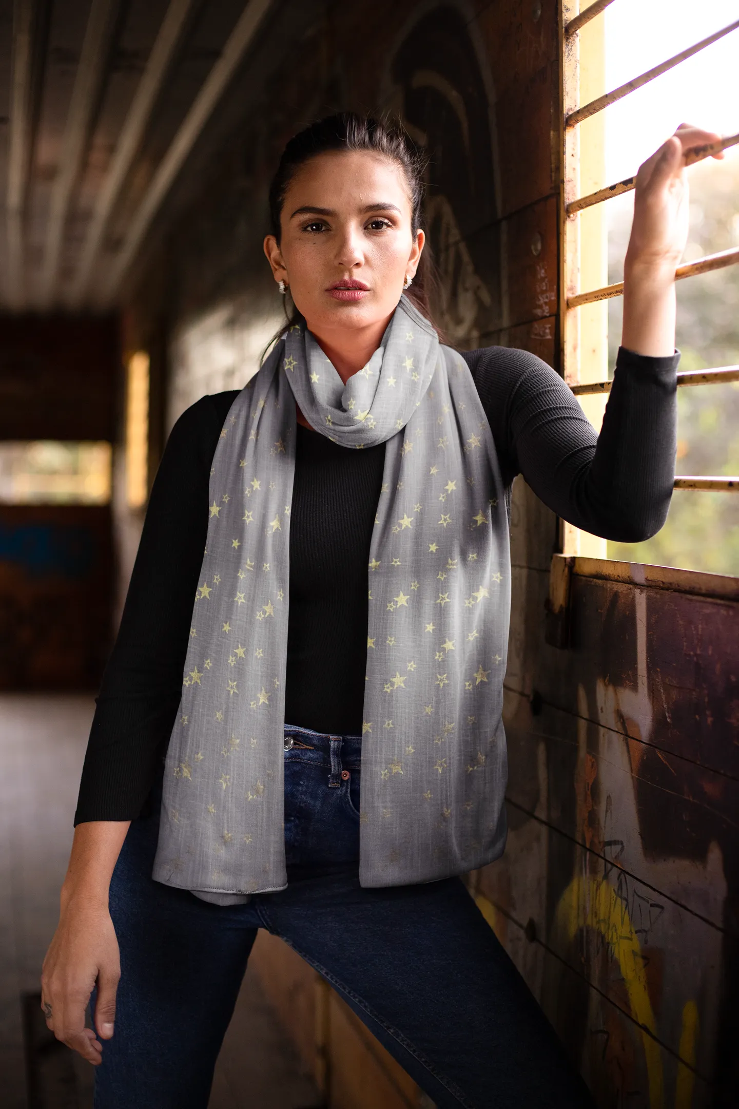 Gold Star Foiled Scarf