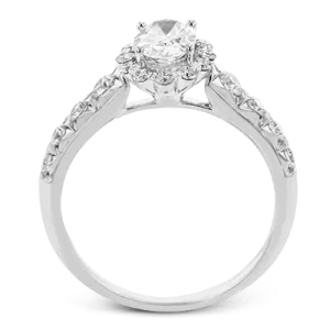 Halo Engagement Ring in 18K Gold with Diamonds