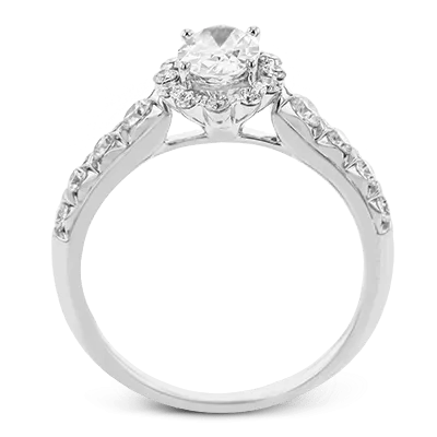 Halo Engagement Ring in 18K Gold with Diamonds