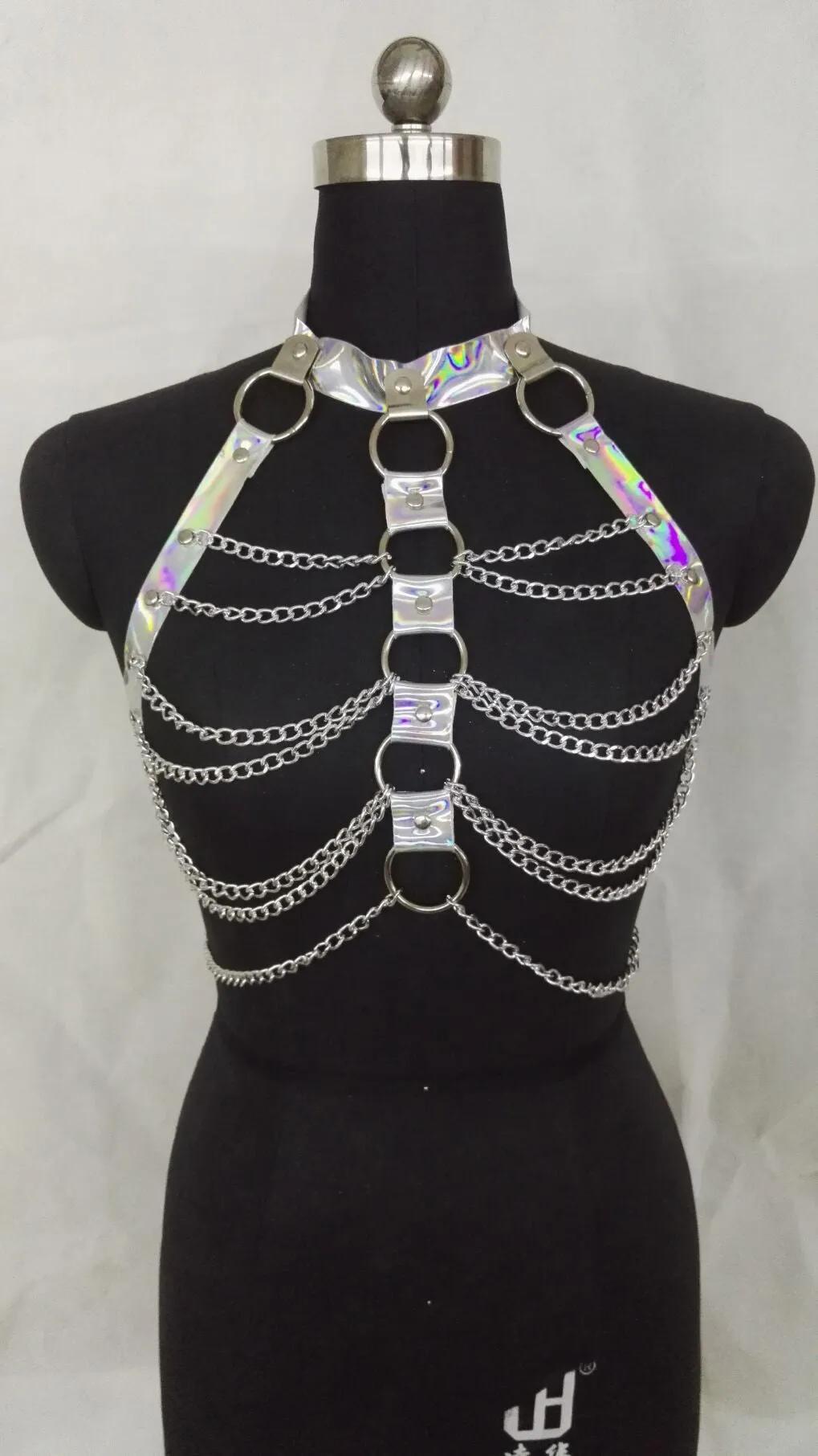 Halter Neck Metal Ring Link Body Harness Chain Belts