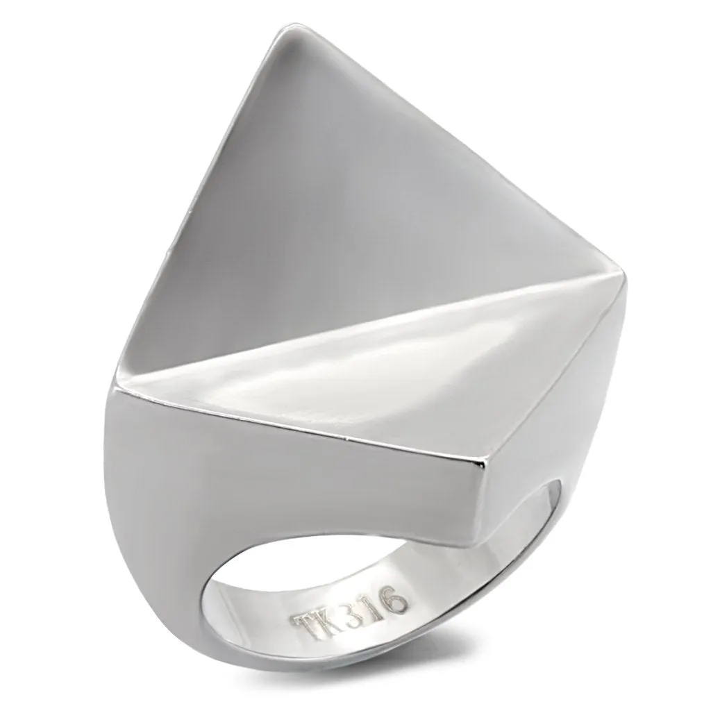 High polished (no plating) Stainless Steel Ring with No Stone for Women Style TK136