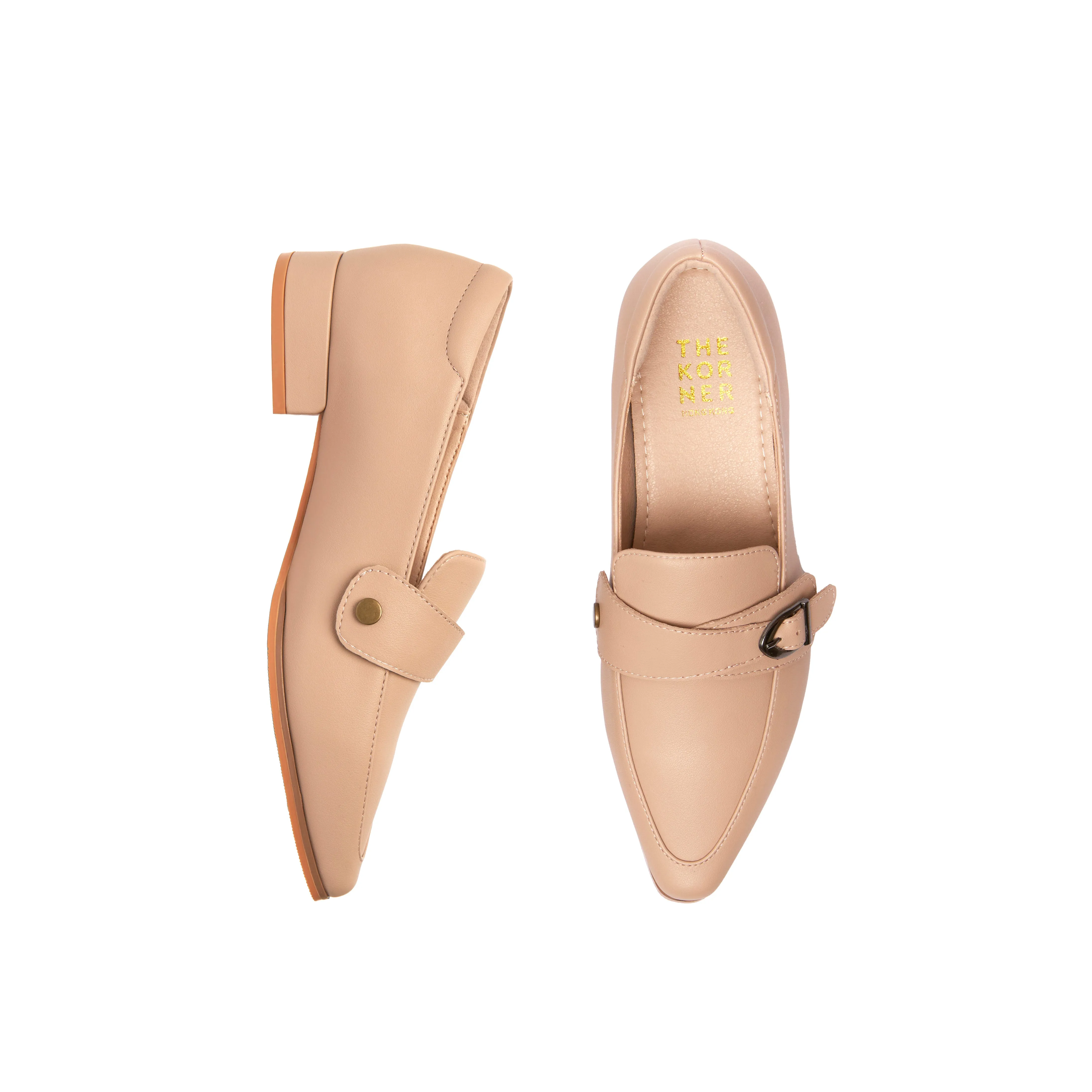 Kristy Buckle Loafers in Nude - BEIN Brand