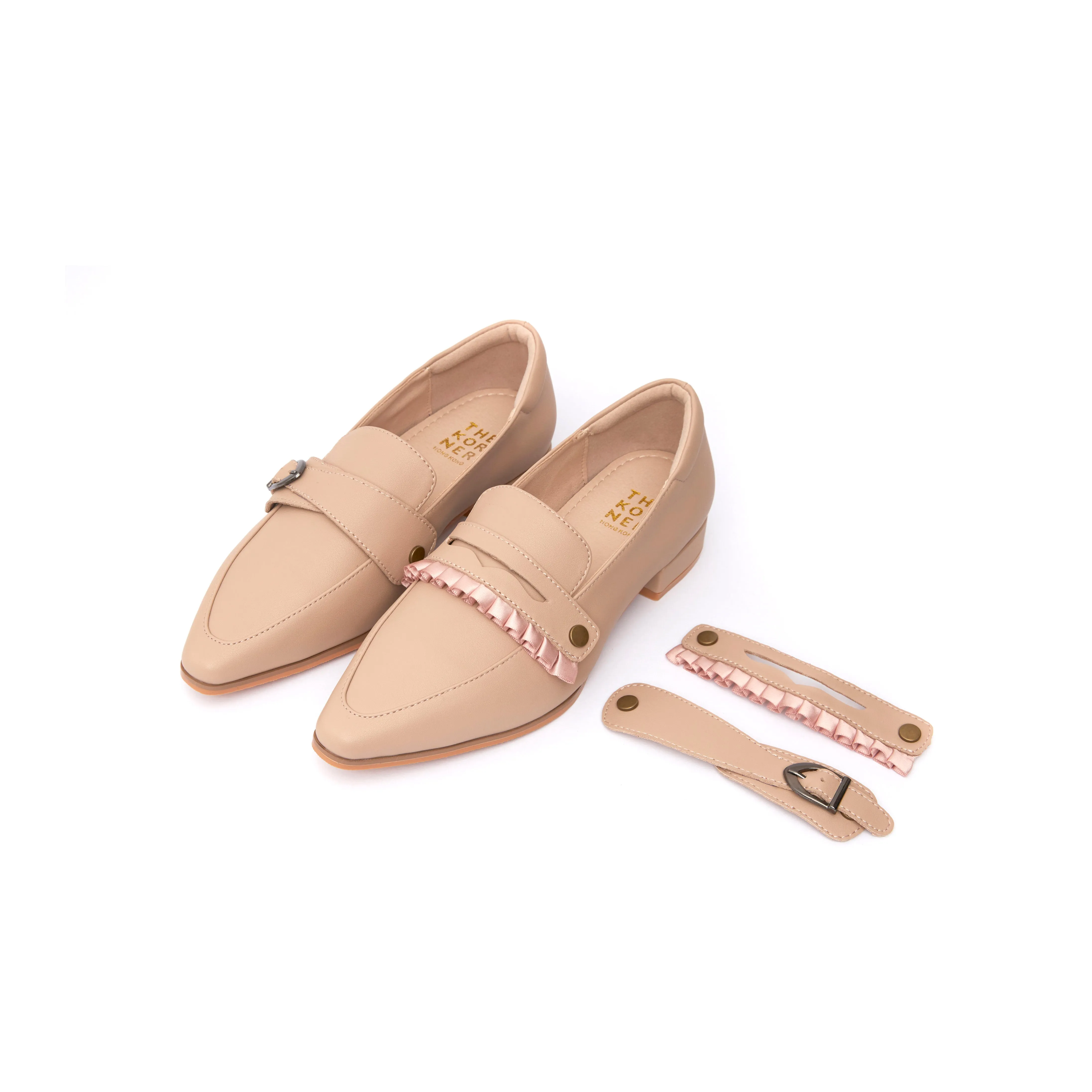Kristy Buckle Loafers in Nude - BEIN Brand