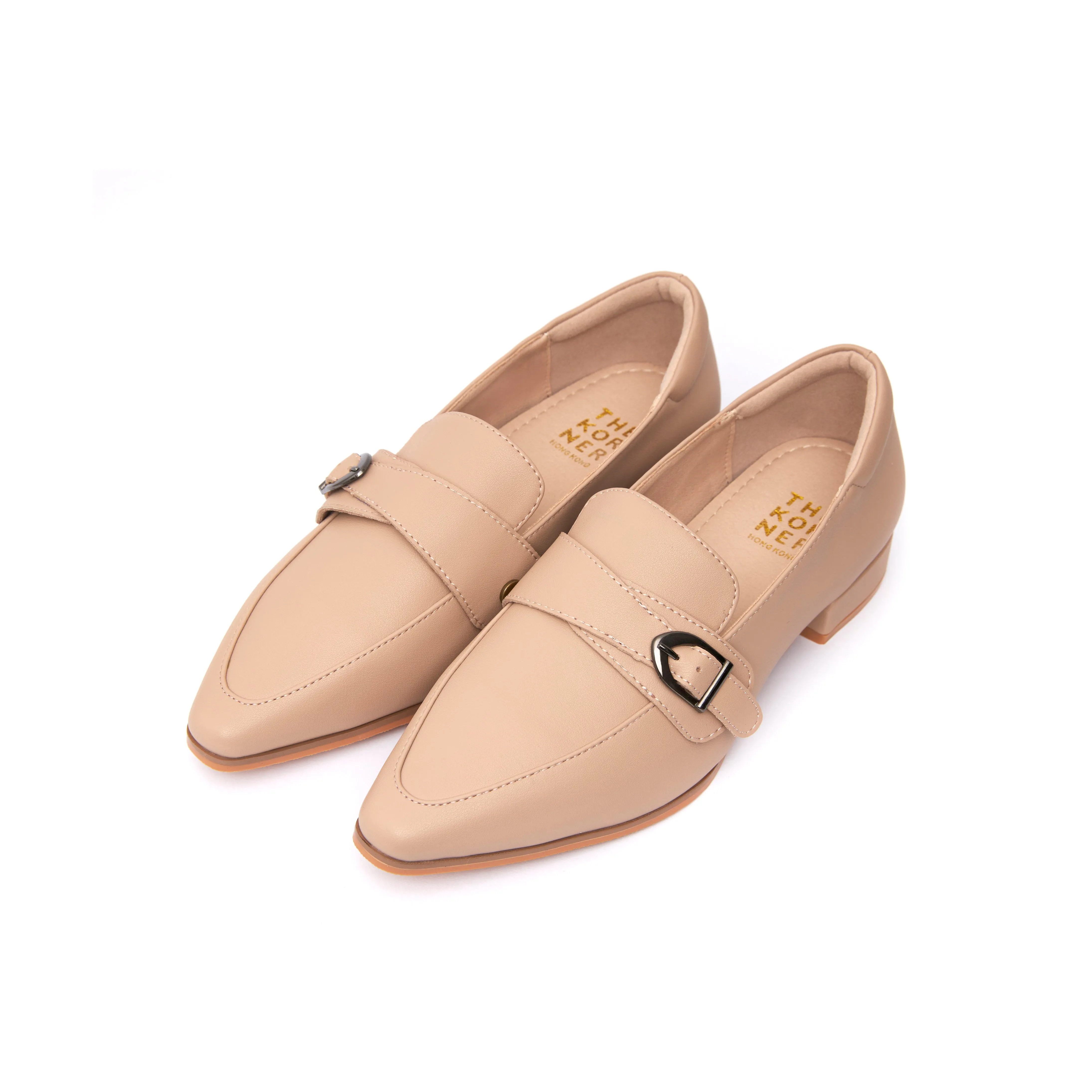 Kristy Buckle Loafers in Nude - BEIN Brand