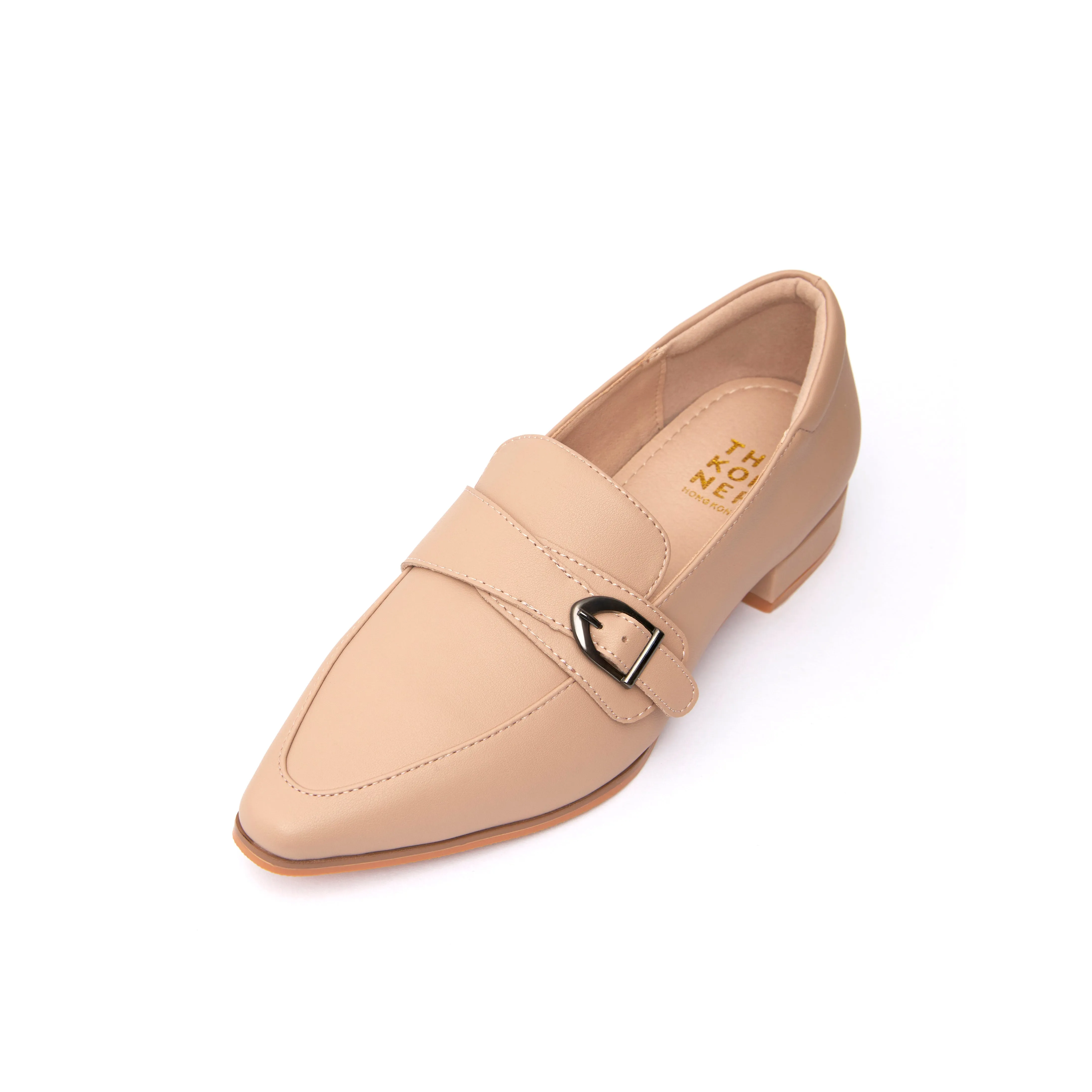 Kristy Buckle Loafers in Nude - BEIN Brand