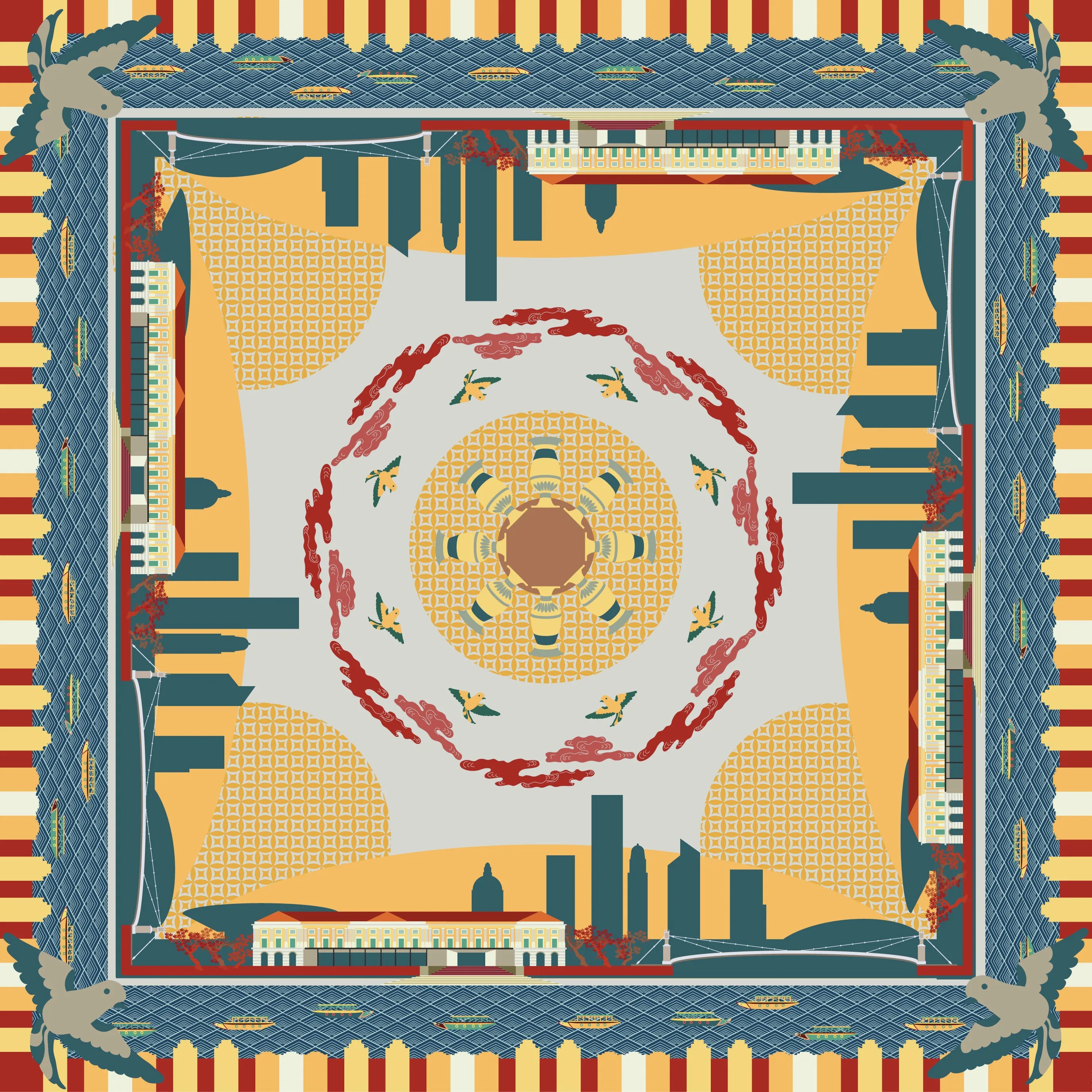 Museum by the River Chiffon Scarf