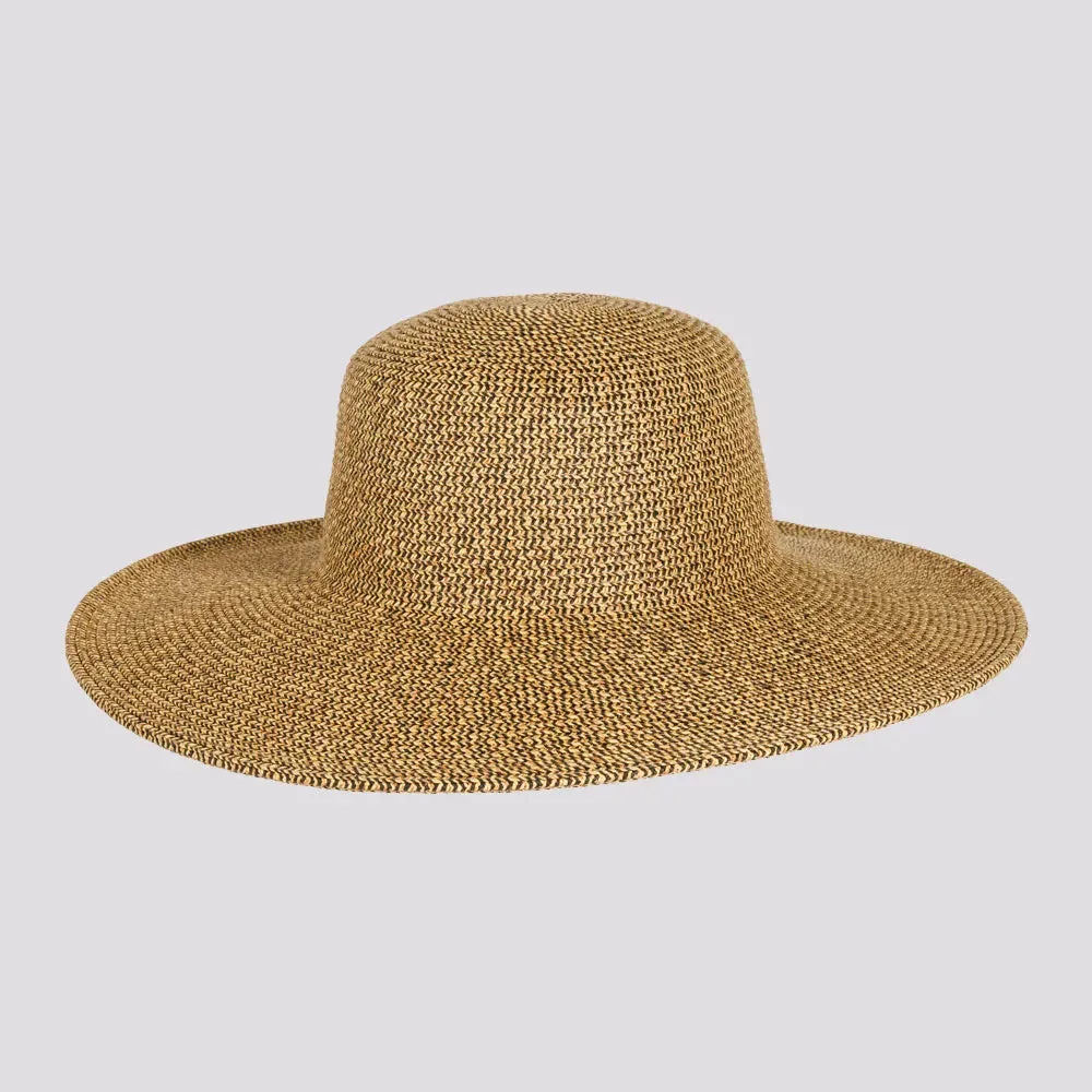 Mynah | Womens Mix Paper Braid Round Crown Straw Sun Hat