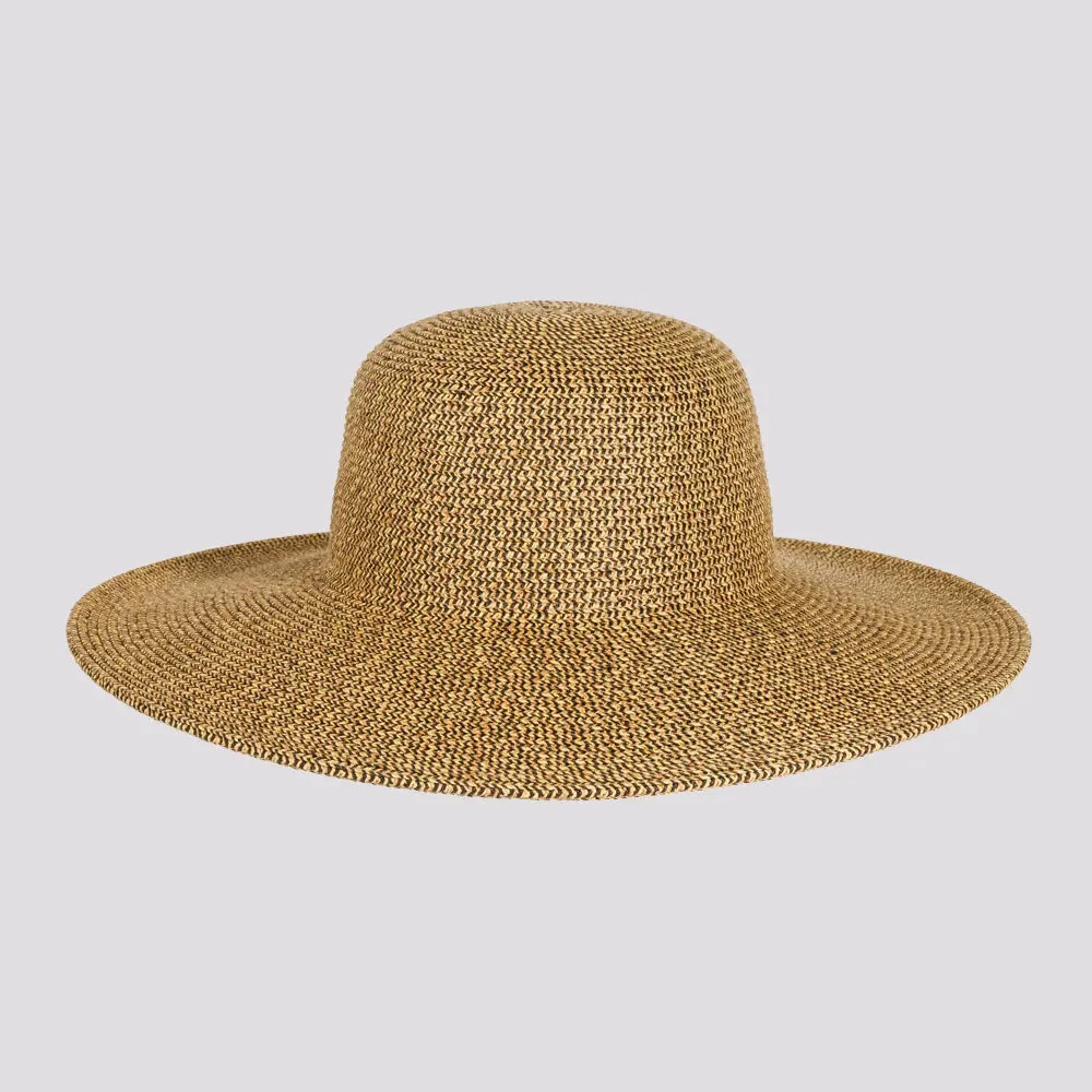 Mynah | Womens Mix Paper Braid Round Crown Straw Sun Hat