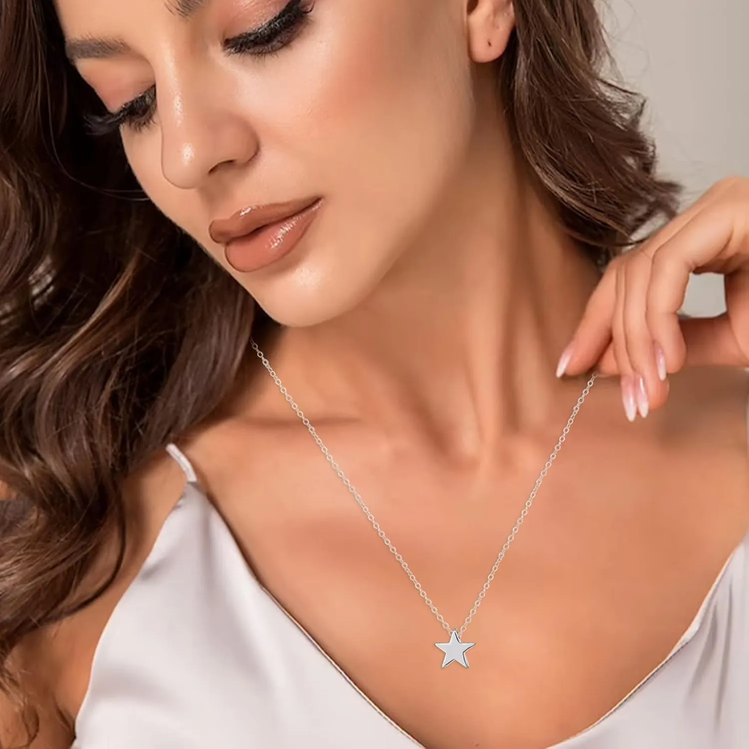 Necklaces for Teen Girls Initials Necklaces Gifts 925 Sterling Silver Heart Initial Necklaces Sterling Silver Dainty Diamond Zircon Gold Pendant Planet Necklaces Silver Jewelry Gifts