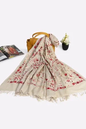 Off White Pashmina Wool Ladies Shawl
