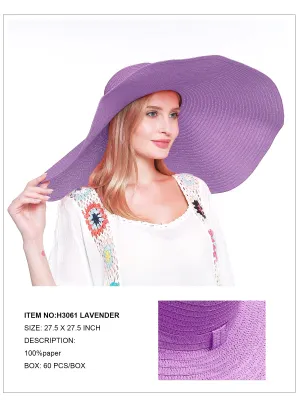 Oversized Wide Brim Hat-Lavender