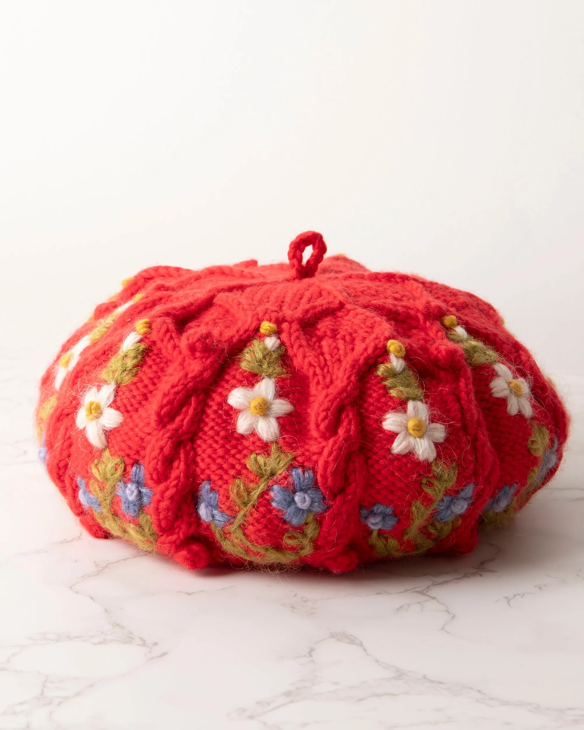 Red - Eleanor Beret - French Knot